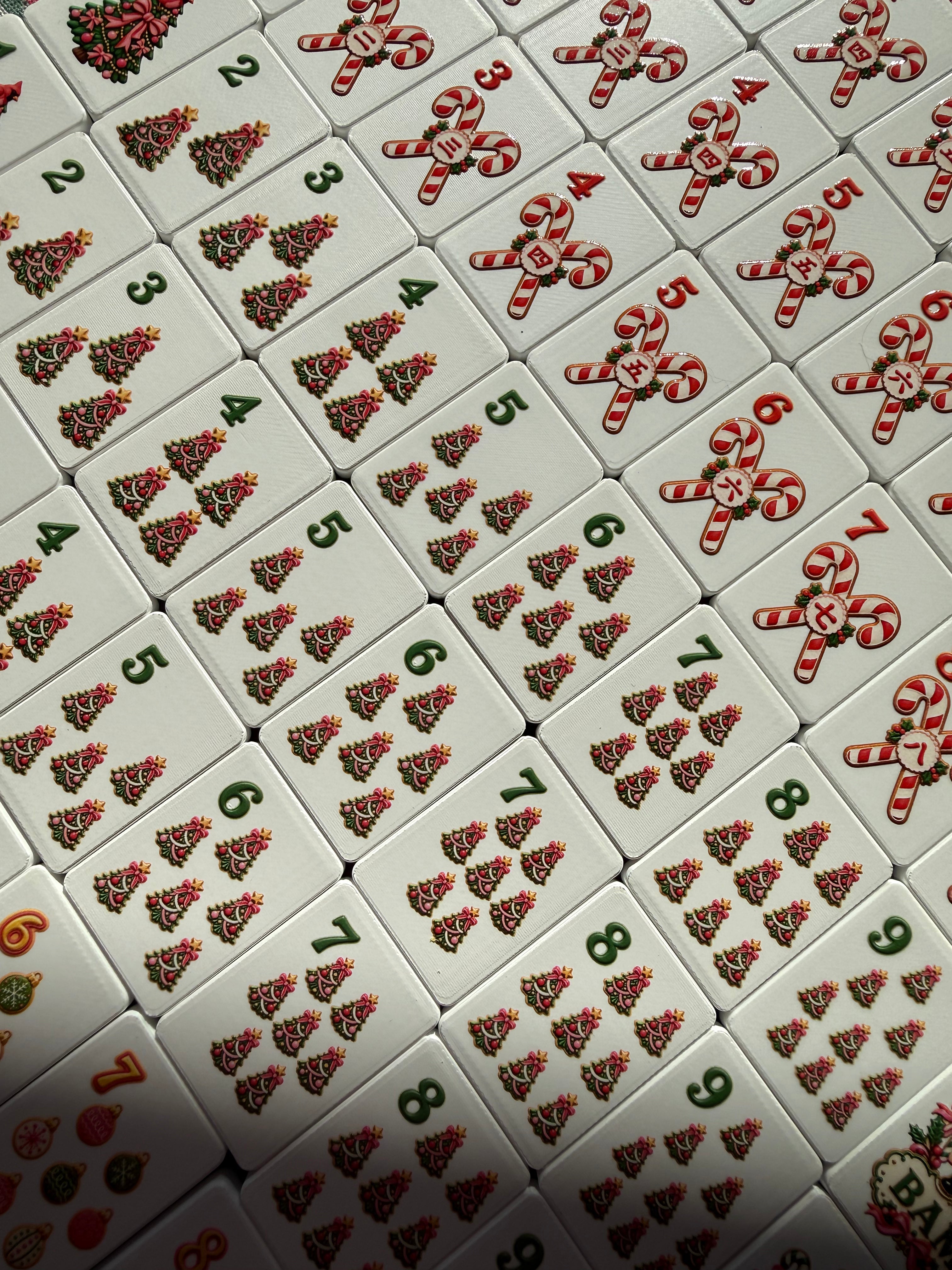 Cookie Christmas Mahjong Set, 160 American Mahjong Tiles, Holiday Cookies, Gingerbread & Candy Cane Design