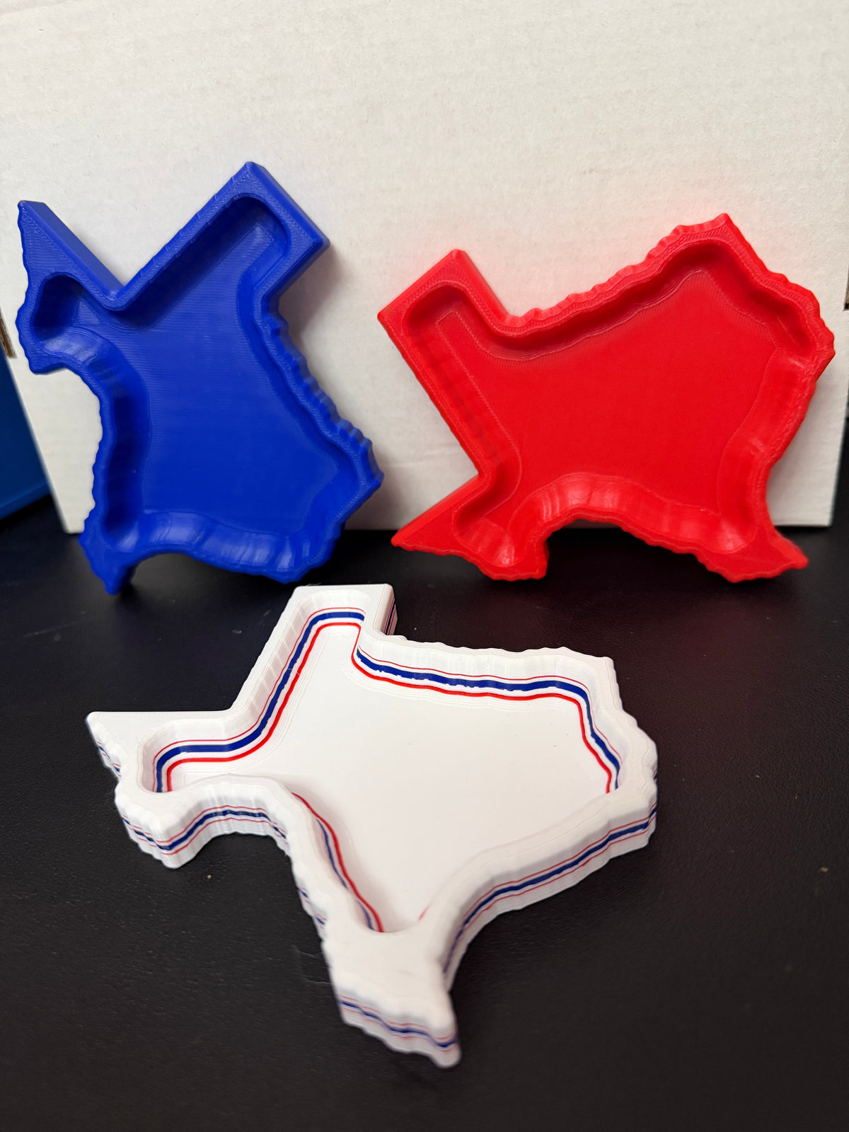 Texas Dice Tray | Mahjong & Game Night Accessory | Red, Blue or Layered Red White & Blue