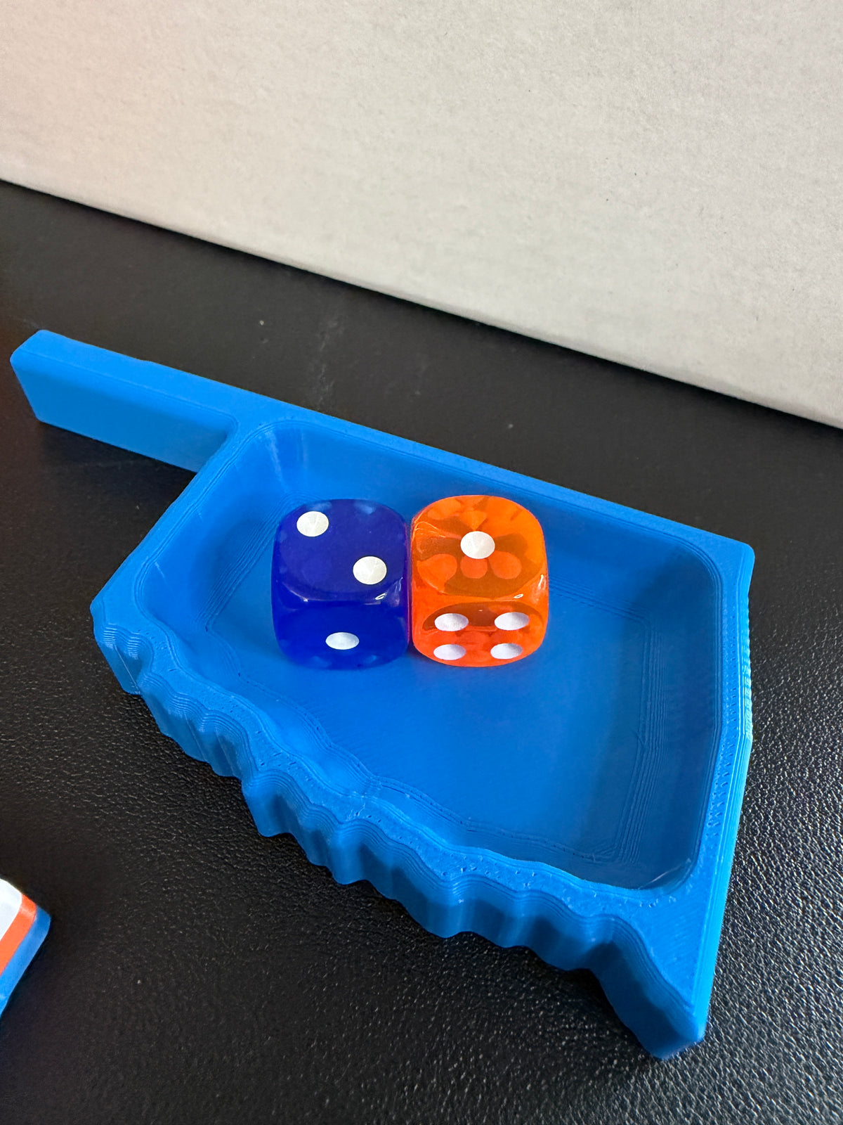 Oklahoma Dice Tray with Dice | Mahjong & Game Night Accessory | Blue, Orange or Layered Design