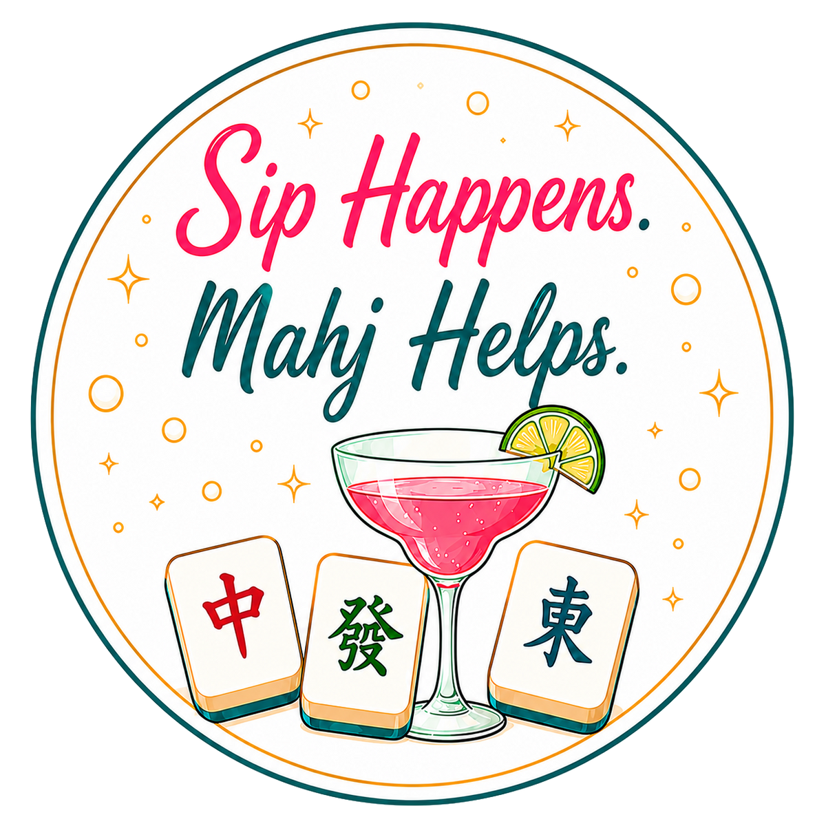 Mahjong Coaster Set — Ceramic, Mix & Match, 17 Styles to Choose From (Set of 2 or 4)