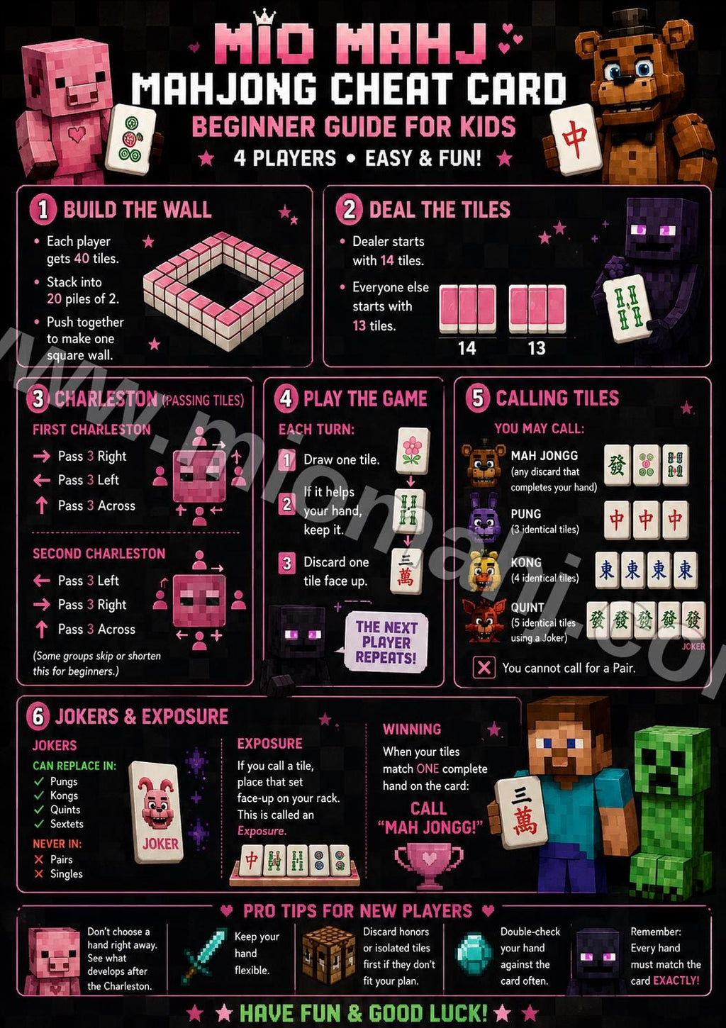 Portrait and landscape formats of the MIO Mahj kids mahjong guides