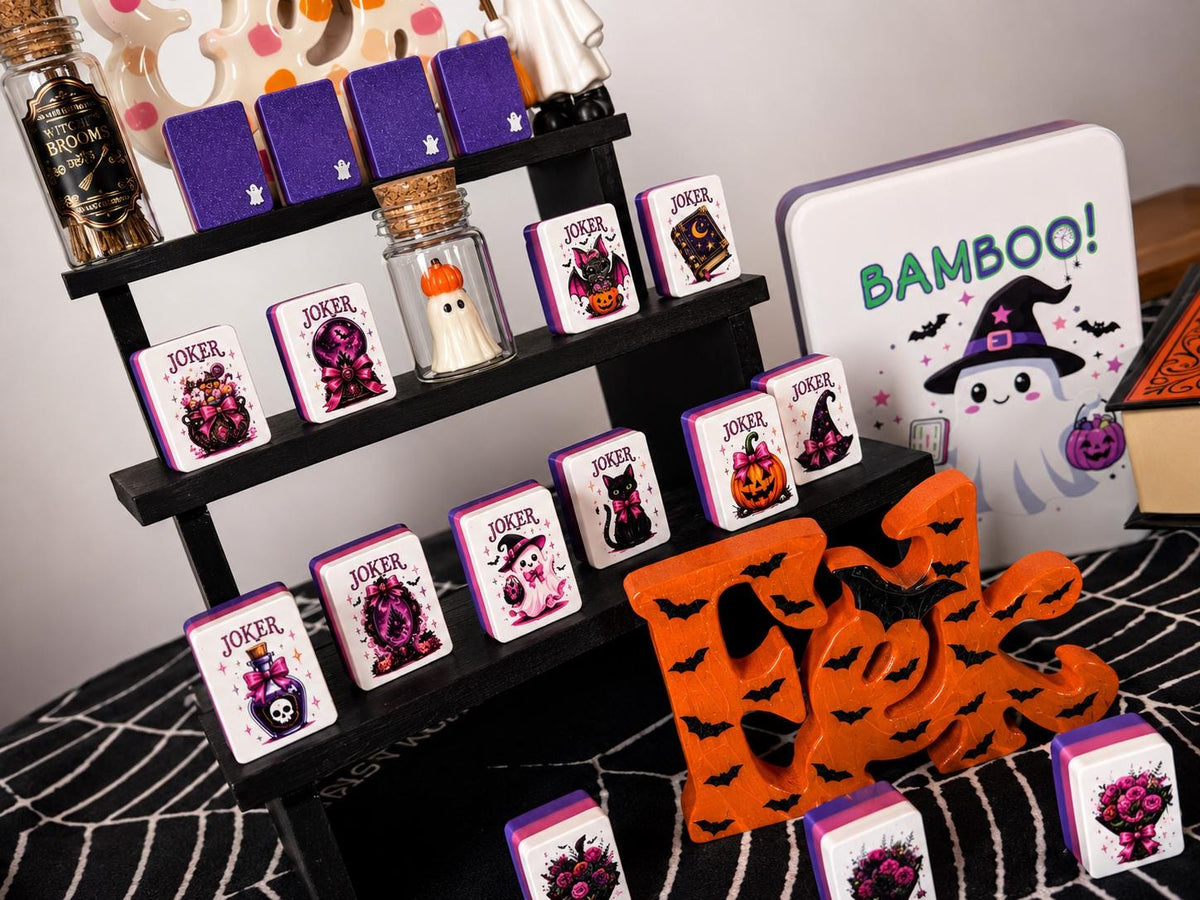 Halloween mahjong set styled for game night