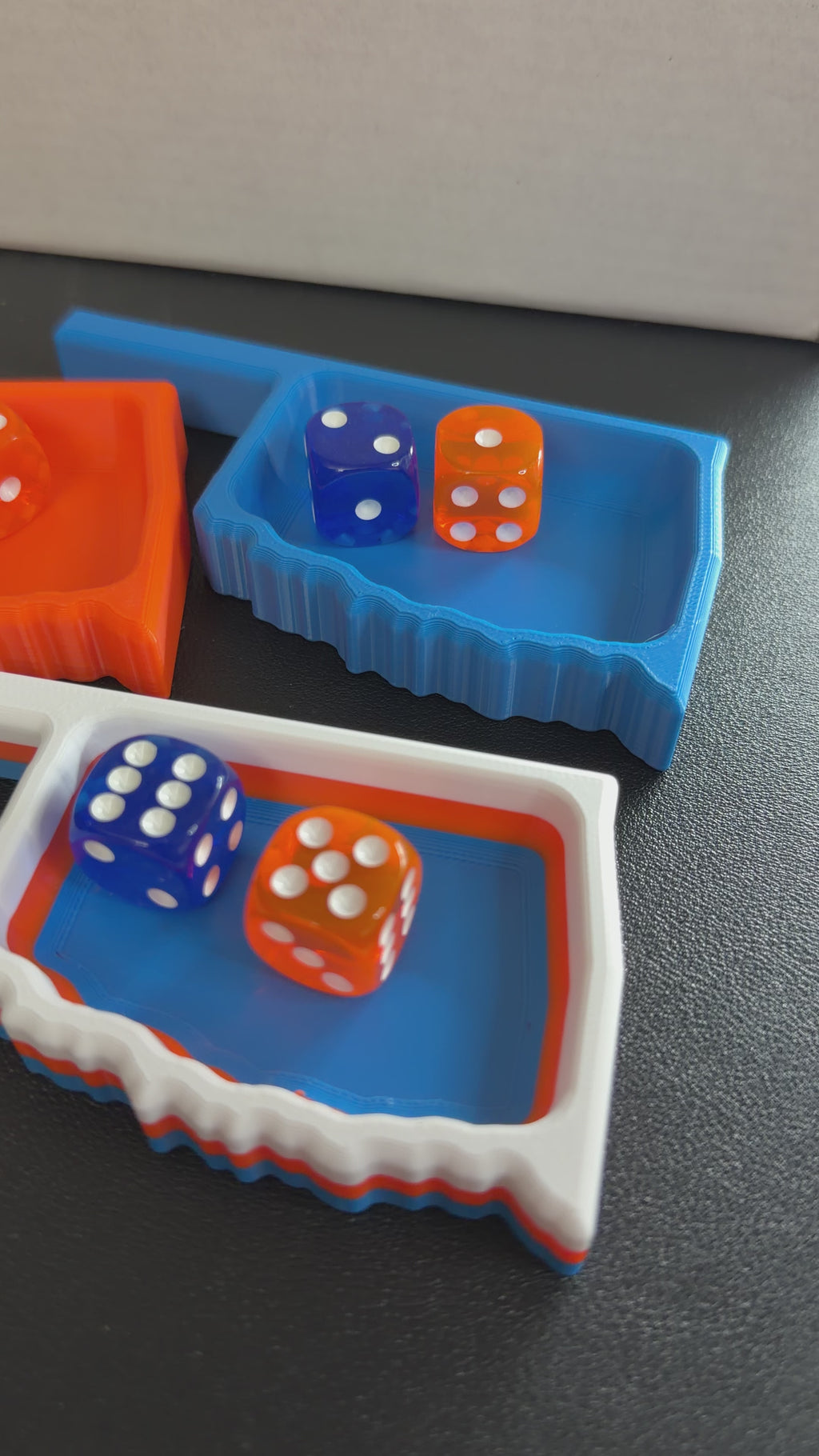 Oklahoma Dice Tray with Dice | Mahjong & Game Night Accessory | Blue, Orange or Layered Design
